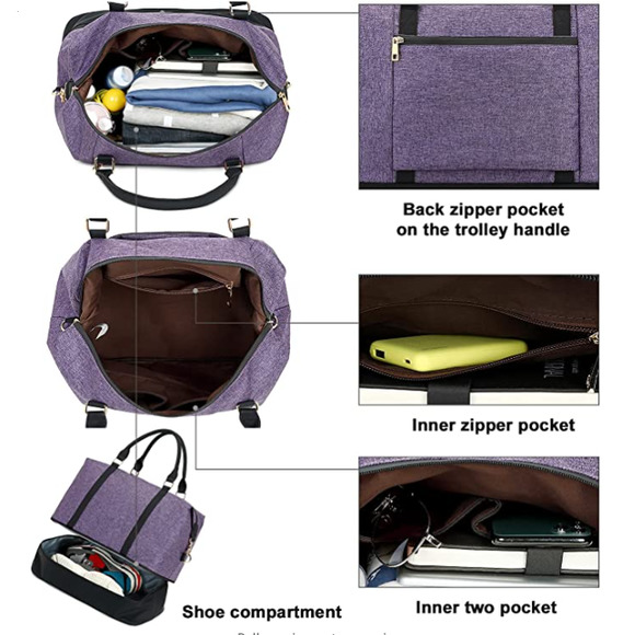 NEW! Women's Larof Luxury Weekender Travel Tote - Picture 4 of 6